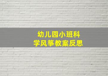 幼儿园小班科学风筝教案反思