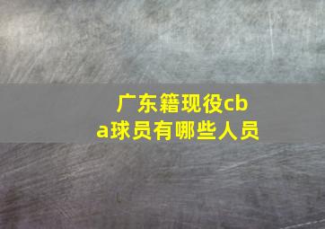 广东籍现役cba球员有哪些人员