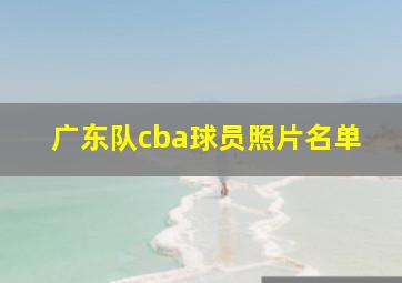 广东队cba球员照片名单