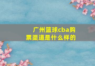 广州篮球cba购票渠道是什么样的