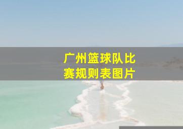 广州篮球队比赛规则表图片