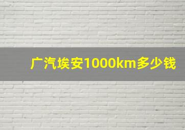 广汽埃安1000km多少钱