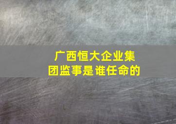 广西恒大企业集团监事是谁任命的