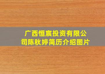 广西恒宸投资有限公司陈秋婷简历介绍图片