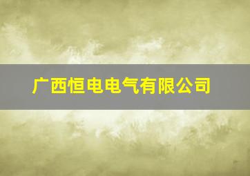 广西恒电电气有限公司