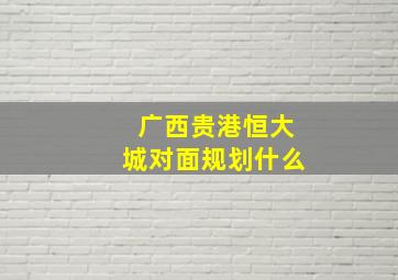 广西贵港恒大城对面规划什么