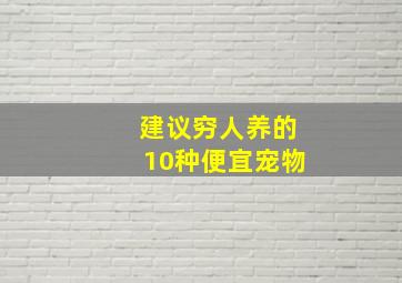 建议穷人养的10种便宜宠物