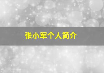 张小军个人简介