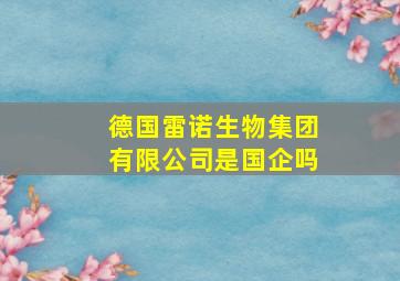 德国雷诺生物集团有限公司是国企吗