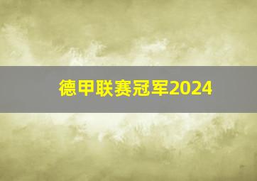 德甲联赛冠军2024