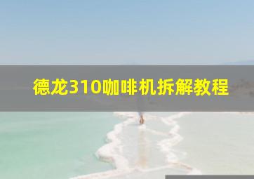 德龙310咖啡机拆解教程