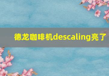 德龙咖啡机descaling亮了