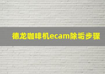 德龙咖啡机ecam除垢步骤