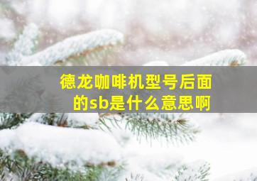 德龙咖啡机型号后面的sb是什么意思啊