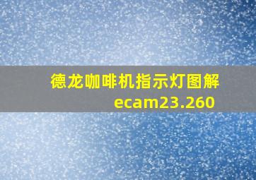 德龙咖啡机指示灯图解ecam23.260