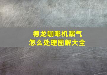 德龙咖啡机漏气怎么处理图解大全