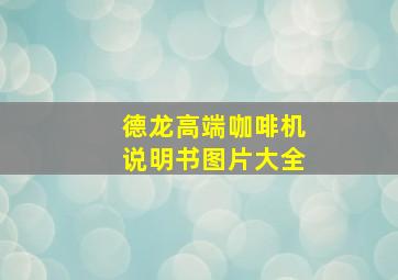 德龙高端咖啡机说明书图片大全