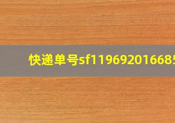 快递单号sf1196920166853