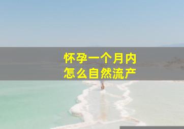 怀孕一个月内怎么自然流产