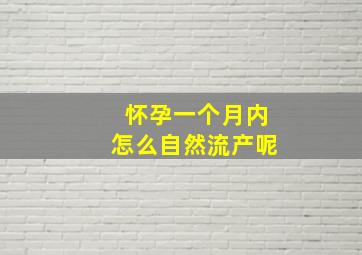 怀孕一个月内怎么自然流产呢