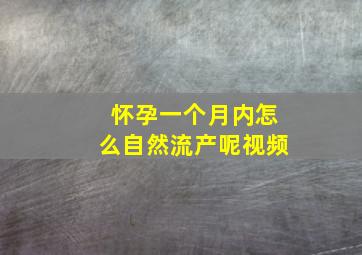 怀孕一个月内怎么自然流产呢视频