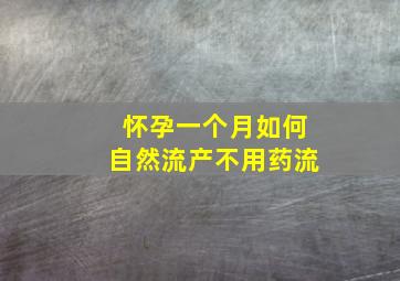 怀孕一个月如何自然流产不用药流