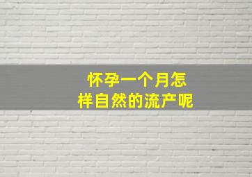 怀孕一个月怎样自然的流产呢