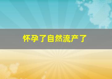 怀孕了自然流产了