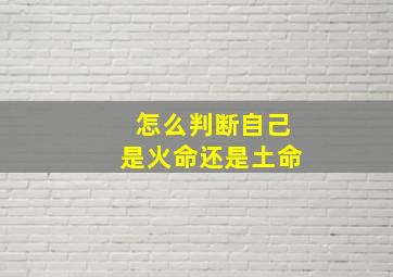 怎么判断自己是火命还是土命