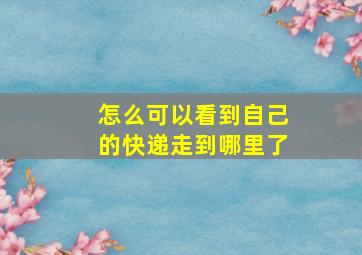 怎么可以看到自己的快递走到哪里了