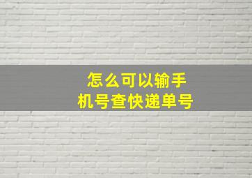 怎么可以输手机号查快递单号