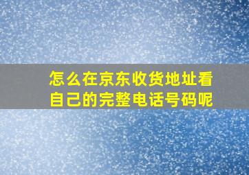 怎么在京东收货地址看自己的完整电话号码呢