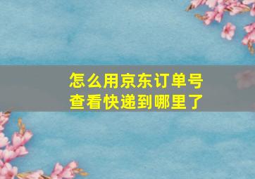 怎么用京东订单号查看快递到哪里了