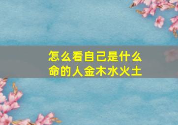 怎么看自己是什么命的人金木水火土