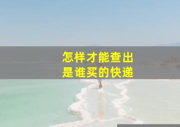 怎样才能查出是谁买的快递