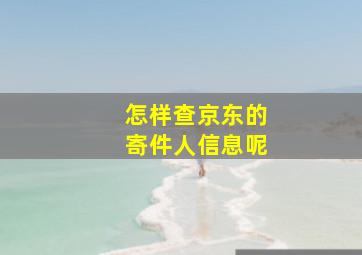 怎样查京东的寄件人信息呢