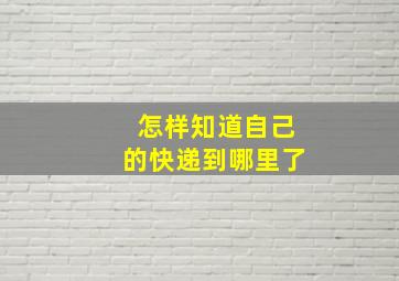 怎样知道自己的快递到哪里了