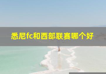 悉尼fc和西部联赛哪个好