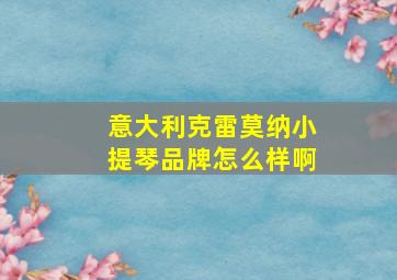 意大利克雷莫纳小提琴品牌怎么样啊