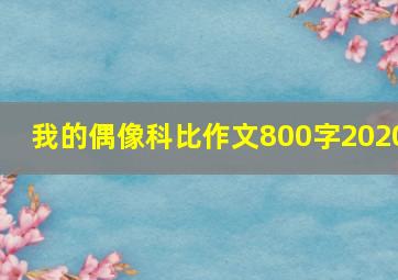 我的偶像科比作文800字2020