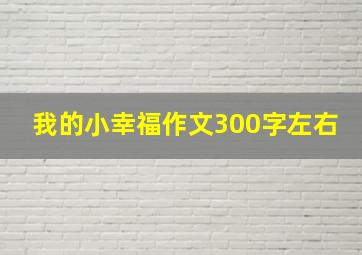 我的小幸福作文300字左右