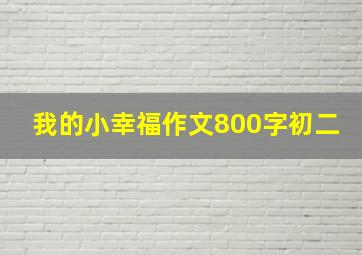 我的小幸福作文800字初二