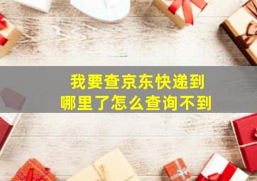 我要查京东快递到哪里了怎么查询不到