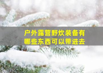 户外露营野炊装备有哪些东西可以带进去