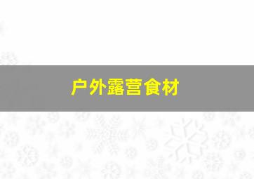 户外露营食材