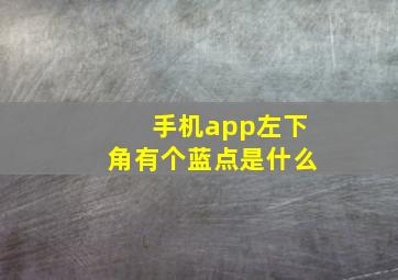 手机app左下角有个蓝点是什么