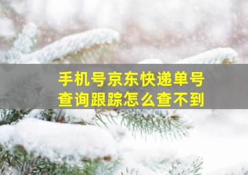 手机号京东快递单号查询跟踪怎么查不到