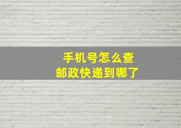 手机号怎么查邮政快递到哪了