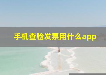 手机查验发票用什么app