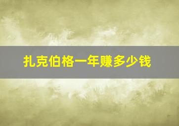 扎克伯格一年赚多少钱